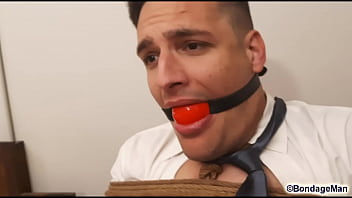 Don_t Miss Samuel Hodecker Tied Up And Ballgagged/tapegagged Being Jacked Off