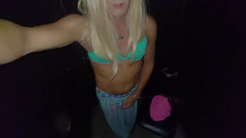 Sarah Rubs Her Clitty At The Adult Bookstore Before Servicing Men At The Glory Hole