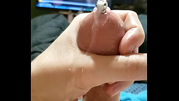 Cumshot Through Hollow Penis Plug