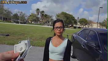 Petite Asian In Glasses Gets Picked And Paid For Sex In Pov