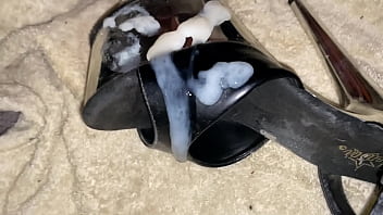 Cumshot On Sexy Pleaser Platform Heel