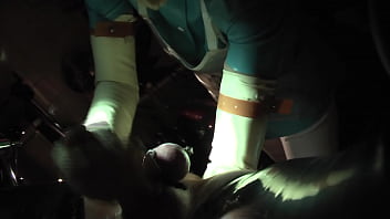 Rubbernurse Agnes – First Try-on Of Her New Blue Latex Nurse Dress – The Test Victim Gets His Colon Cunt Elbow-deep Stuffed And Successfully His Cock Milked Off…