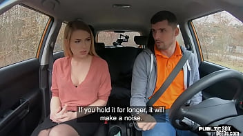 Stockings Babe Rides Her Cardriving Tutor After Giving Bj