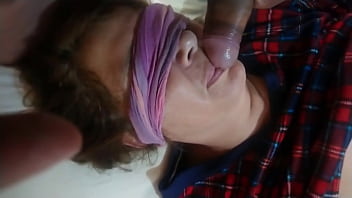 Our Passes His Huge Cock Through My Wife’ Mouth And Face While He Rests, Great Cumshot