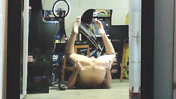 Doing Horny Kinky Naked Stunts – In The Mirror