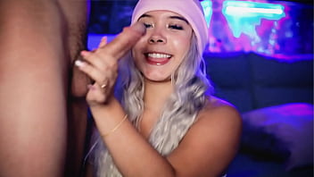 Chubby Blonde Rides Her Stepbrother’ Cock