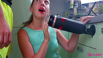 Girl Try To Simulate A Threesome And Test An Amazing Sex Toy – Male Masturbator! Active By Nata Sweet
