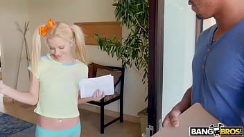 Tiny Blonde Takes On A Monster Cock