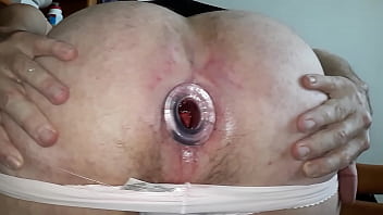 Got The Medium Tunnel Plug In Me ~ It' 2 _ Inches At Its Widest! Couldn_t Get The Large Tunnel Plug In ~ 2 _ Inches Wide ~ I_ll Try Again After A Good Stretching! Enjoy The Gape ~ Shoot Your Load Insi