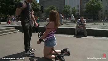 Bound Teen Made To Crawl In Public