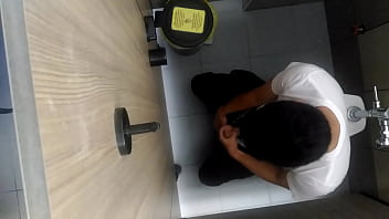 Boy Caught Wanking On Restroom