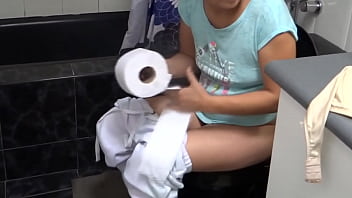 First Time We Masturbate With Stepson And He Cums On My Tits With His Beautiful Cock