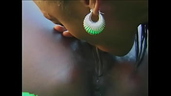 Two Horny Black Lesbians With Long Hair Caress Each Other With Tongues In The Garden