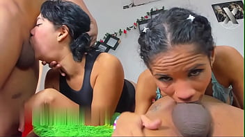 A Skinny Mature And A Chubby Youngster Are Used As Toys By Two Studs