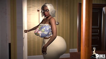 Churchlady Gets Fucked On The Staircase Of Her House While Bartender Gets Fingered At A Strip Club