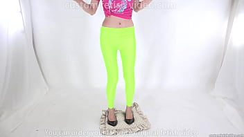 Beautiful Legged Woman Stepping On Cushion With High Heels