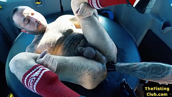 Prolapse Hairy Tattooed Hunk Assfisted By His Lover