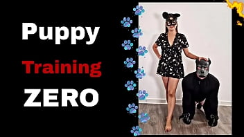 Femdom Puppy Training Play Tail Fetch Humiliation Huge Buttplug Male Training Zero Miss Raven Real Flr