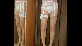Crossdresser Parades In Simone Pérèle Bridal Lingerie
