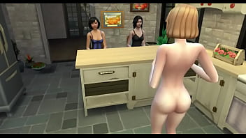 My Friend Gropes Herself And Has A Multiple Orgasm In The Kitchen In Front Of Me And My Stepsister