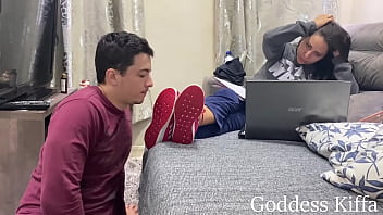 Goddess Kiffa Real Life – Kiffa Ignores Foot While He Licks Her Sneakers Clean – Foot Worship – Femdom – Dirty Feet – Sneakers – Foot Domination – Foot Ignore – Footstool – Foot –
