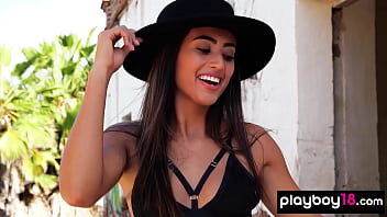 Small Titted Latina Beauty Katherinne Sofia Stripping At A Tennis Field