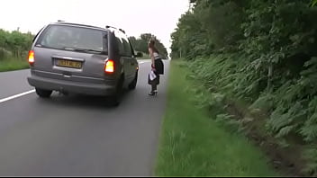 Slutty Hitchhiker Gives Her Ass For A Ride