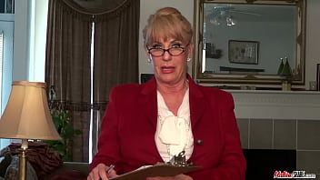 Busty Female Boss Strips Naked And Goes Slutty