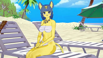 Ankha From Animal Crossing Gets Fucked On The Beach