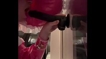 Sissy Tinkerbell Dildo Suck Window