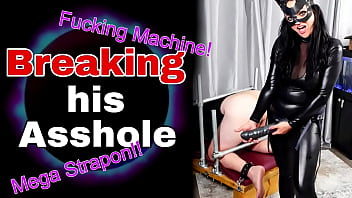 Femdom Breaking His Asshole In Pegging _ Fucking Machine Strap On Bondage Bdsm Dominatrix Milf Stepmom