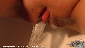 Hot Brunette 20yo Maria Masturbating With A Dildo And Peeing Lets Cameraman Grab Her Tits And Ass