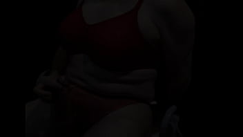 Crossdress Cumshot Wearing Red Bra And Panties