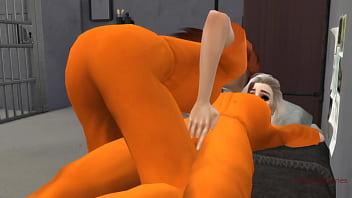 Lesbians Have Hot Sex In Prison While The Policeman Masturbates