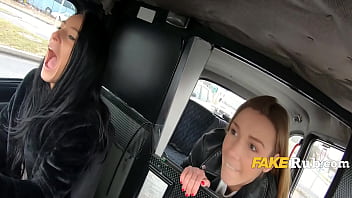 Wild Lesbian Lovers Steal Taxi _ Fuck In It