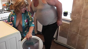 Old And Young. Hard Sex. Sexy Blonde Milf Frina Decided To Wash Clothes And Underwear. At This Time Her Old Neighbor …