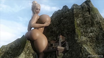 Naked Giantess In Ruined Moutains