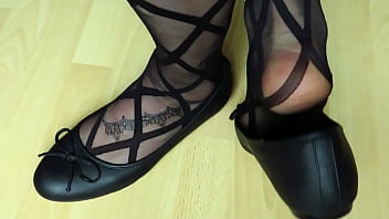 Andres Machado Black Leather Ballet Flats And Pantyhose – Shoeplay By Isabelle-sandrine