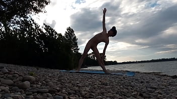 Slender Nudist Boy Does Yoga Nude On A Naturist Beach. Naked Yoga Video By Jon Arteen Gay Porn Model