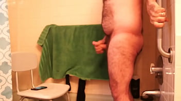 Bear Masturbating His Big Uncut Cock Shoots A Massive Cumshot!