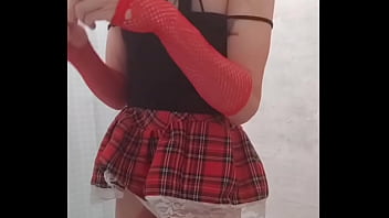 Dirty Slut Paints Her Lips,fucks Her Hand In Her Mouth,mastrubates And Licks Her Sperm