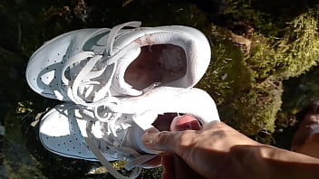 Twink Jerks Off His Cock, Squirts Cum In Dirty Smelly Shoes, Into White Sneakers, Nike Air Force One Af1, It’ A Porn Video For Gay Feet Foot Fetish Lovers