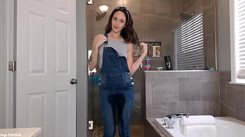 Sage Eldritch Wetting Blue Jean Overalls _ Panties