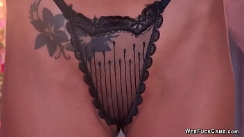 Shaved Pussy Blonde Changing Panties On Webcam