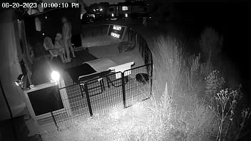 Wife And I Outdoors On Security Camera