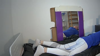 Blaue Lycra Sehr Eng Goileglatze