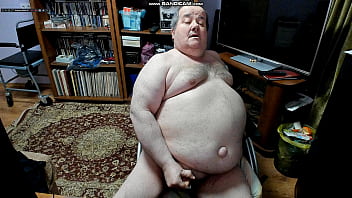 The Big Belly Fat Man Is Again Wonderfully Masturbating