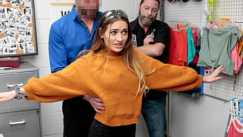 Mall Security Officer Arrests And Fuck The Shoplifter Teen And Stepfather Joins In Too – Perp4k