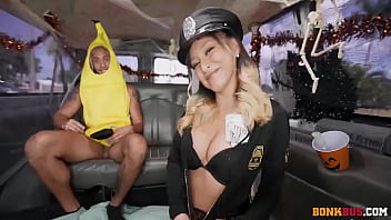 Mads Flores Her Happy Swalloween In Bus