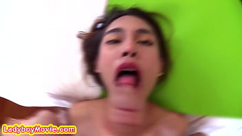 Skinny Teen Ladyboy On Huge Raw Dick